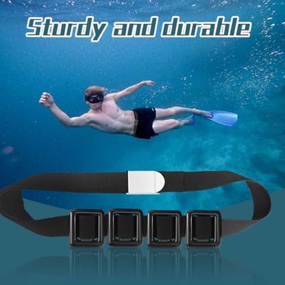 4 Pcs Scuba Weight Belt,Diving Weight Belt with Metal Block Buckle Coated Dive Weights Nylon Dive Belt Suitable for Free Diving - color: Black, size: 1.1lb