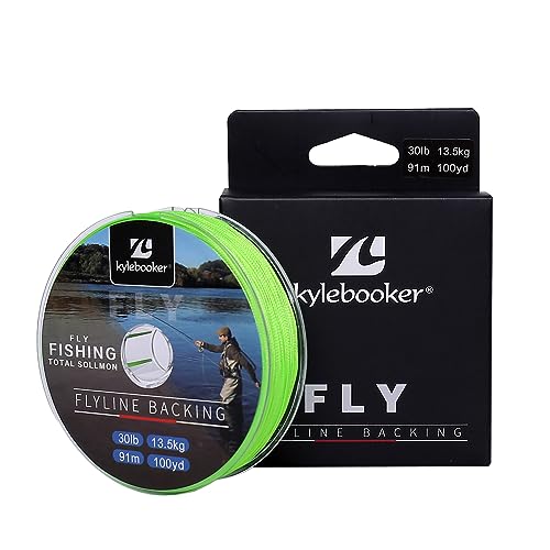 Kylebooker Fly Fishing Dacron Braided Backing Line Abrasion Resistant Trout Fly Line 20lb/30lb - color: Green, size: 30LB 91m/100yds