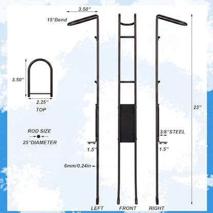 2 Set Blaze Bank Fishing Rod Holders Heavy Duty Steel Rod Stands for Shore Fishing - color: Black