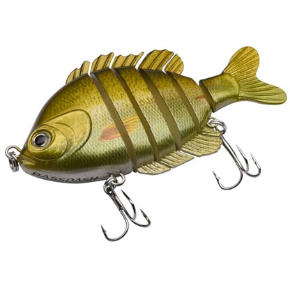 BASSDASH SwimPanfish Multi Jointed Panfish Bluegill Swimbaits Hard Topwater Bass Lures Fishing Lure Crank Saltwater 3.5in/0.85oz - color: Gold