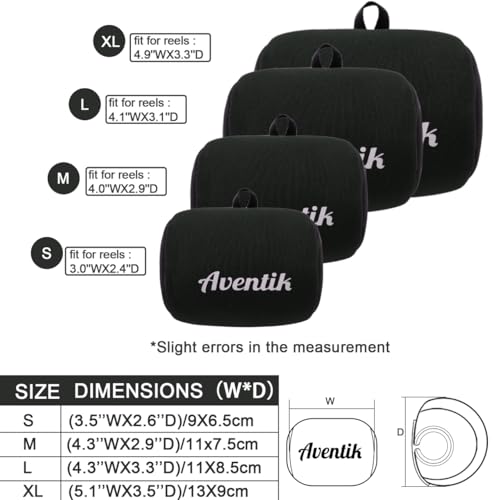 Aventik Neoprene Conventional Reel Cover Round Reel Gloves Trolling Reels Storage Reel Pouch Fits 800 1000 2000 3000 4000 5000 6000 Series Fishing Reels - color: 3pcs-Black, size: M:4.3''W x 2.9''D