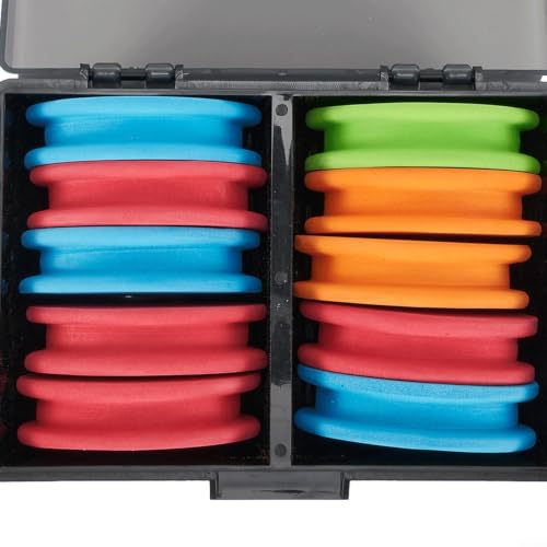 20-Pack EVA Foam Rig Winders With Storage Box ABS Plastic Line Spool Holder Kit For Sea Fishing Tackle Organization Portable Lightweight Design