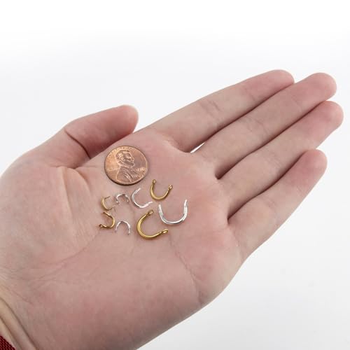 Dr.Fish 100 Pack Fishing Spinner Clevises Easy Spin Brass Clevises Spoon Spinnerbait Lure Making Supplies Spinner Parts Accessoires Freshwater - color: Silver, size: #8(7/16")