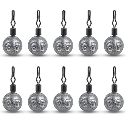 Drop Shot Weights Kit Round Cannonball Fishing Sinkers Weights Bass Casting Fishing Weights Swivel Drop Shot Sinker Rig Tackle for Bass Fishing Freshwater Saltwater - style: 1/8oz-30pcs