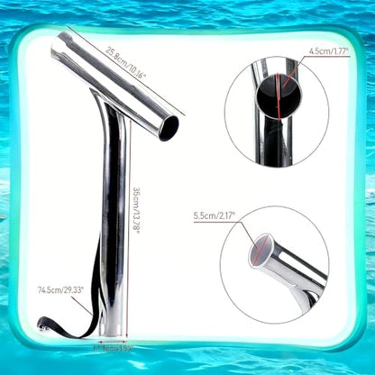 2 Pack Fishing Rod Holders for Kayak & Boat, 360° Swivel Clamp Rod Holder with Enlarged Base, Fits Round Square Tubes, Jon Boat, Canoe, Fishing Accessories - color: Silver