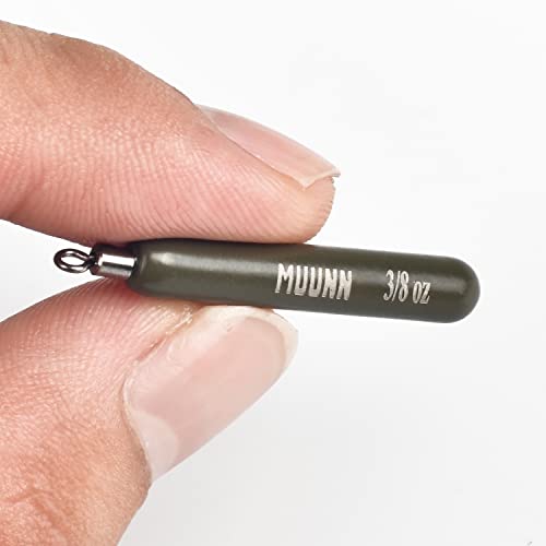 10 Pack Tungsten Skinny Drop Shot Weights, Pencil Sinkers with Round Eye for Free Rig & Finesse Bass Fishing, Drop Shot Rig Weights - color: Green Pumpkin, size: 1oz - 2 Pack