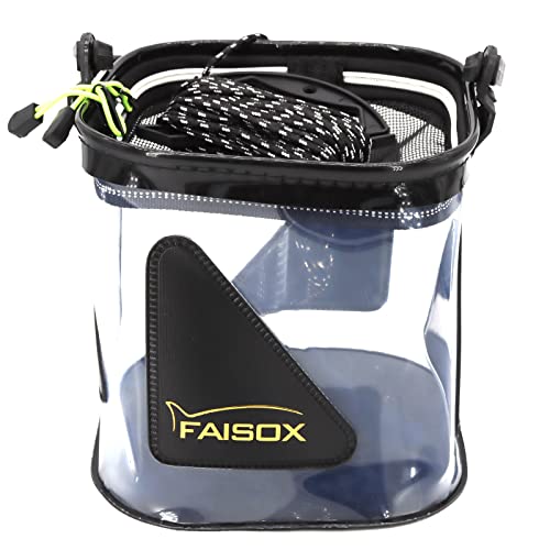 Minnow Bucket 7L/10L/12L Fishing Live Bait Transparent Container Tank Live Well for Fish Basket with Net Lids