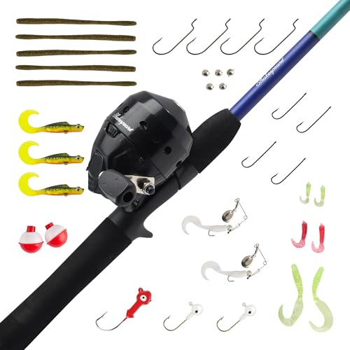 Shakespeare Catch More Fish Spincast Reel and Fishing Rod Combo with Kit - color: Lake/Pond - Green, style: 2024 Model