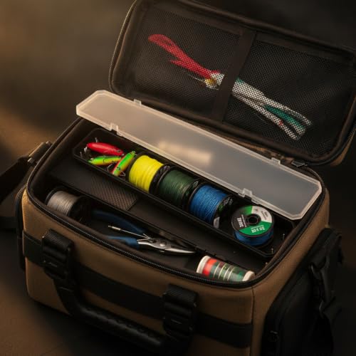 Anglers' Slim Fishing Line Spool Organizer, Transparent Tackle Storage Box for Quick ID and Compact Carry - size: 17.72 x 2.17 x 0.63 in