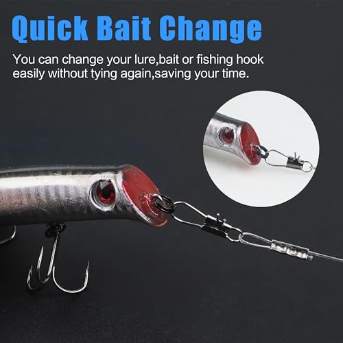 Fishing Leaders Saltwater Tackle Rig Surf Fishing Rigs with Swivel Snaps High Strength Wire Leader Bottom Rigs Fishing Gear Equipment for Lures Bait Hooks - color: Silver Stainless Steel, style: 1 Arm-12pcs