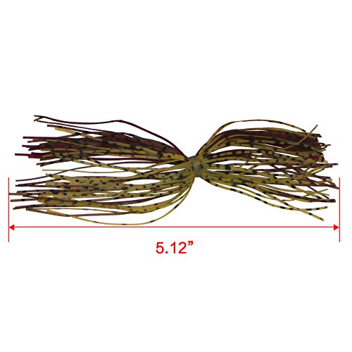 Silicone Jig Skirts DIY Rubber Fishing Jig Lures 12 Bundles 50 Strands Fishing Bait Accessories Spinnerbaits Buzzbaits Spoon Blade Squid Skirt Replacement Part, Fly Tying Material Color Random - size: 24 Bundles