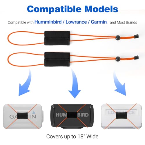 2 Pcs Fishing Graph Cover Straps - Keep Your Fish Finder Cover Secure During Travel - color: Orange