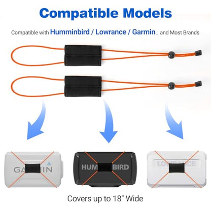 2 Pcs Fishing Graph Cover Straps - Keep Your Fish Finder Cover Secure During Travel - color: Orange