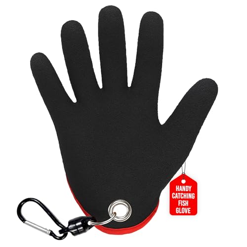 Rite Angler Handy Catching Fish Glove - Fishing Gloves for Men and Women, Handling, Catching, Cleaning, Non-Slip Grip, Breathable, Water-Resistant, Flexible - 8.5"