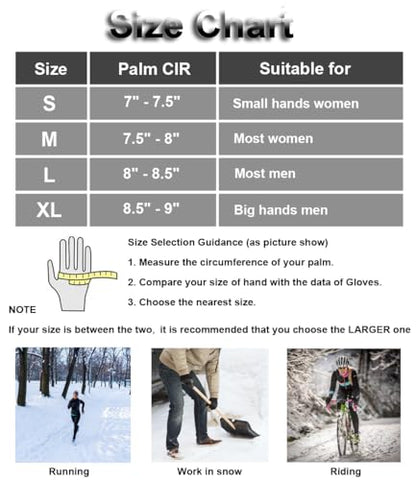 SUJAYU Winter Gloves Men & Women, Touch Screen Gloves Running Gloves Cycling Gloves Driving Gloves, Warm Gloves Waterproof Gloves - color: Grey, size: Large