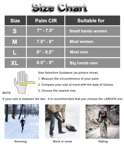 SUJAYU Winter Gloves Men & Women, Touch Screen Gloves Running Gloves Cycling Gloves Driving Gloves, Warm Gloves Waterproof Gloves - color: Grey, size: Small