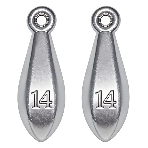 Fishing Weights Sinkers Bank Sinkers Bullet Weights for Surf Fishing Pier Bank Fishing Saltwater Fishing Gear 1oz to 8oz - size: 14 Ounce-2pcs