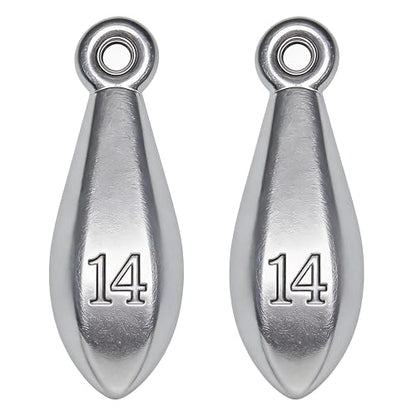 Fishing Weights Sinkers Bank Sinkers Bullet Weights for Surf Fishing Pier Bank Fishing Saltwater Fishing Gear 1oz to 8oz - size: 14 Ounce-2pcs
