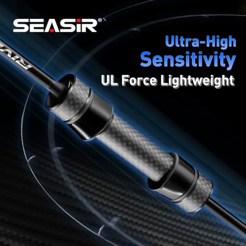 SEASIR Riveria Ultralight Fishing Rod, BFS,Carbon Fiber | Spinning Baitcasting Rod,10 Piece Casting Rod for Freshwater Bass Trout, Fuji O Ring Guide, EVA Handle, Fast - color: Spinning, size: RiveriaS562-UL-F