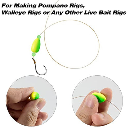 Dr.Fish 30 Pack Oval Foam Floats Fishing Rig Floats Fly Fishing Trout Bobber Strike Indicator Pompano Surf Fishing Rig Walleye Crawler Harness - color: Red and Black, size: Medium: 1/3"*2/3"