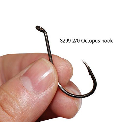 100pcs Octopus Beak Offset Fishing Hooks Froged Sport Circle Hooks Sharp High Carbon Steel Fishing Hook-6 Sizes - size: 2#