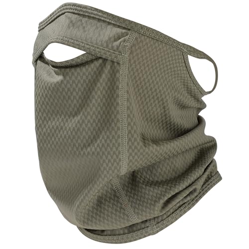Sun Protection Face Mask with Neck Cover, Cooling Breathable Ear Loop Neck Gaiter for Fishing Cycling Running - color: Army Green
