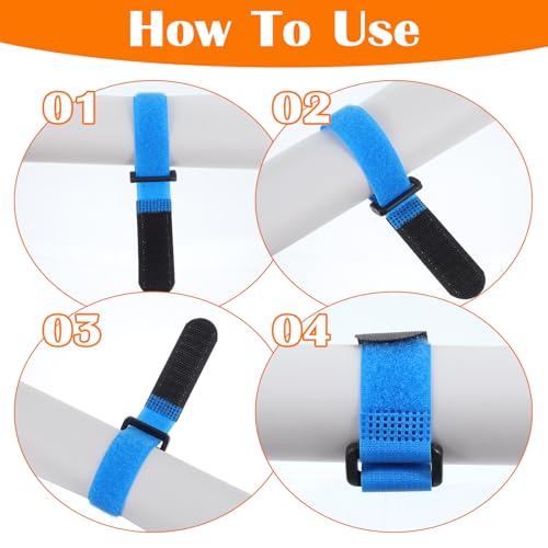 Nogeqi 20 Pcs Fishing Rod Straps, 5 Colors, Fishing Rod Ties, Fishings Pole Straps Belt for Casting, Fly Rods