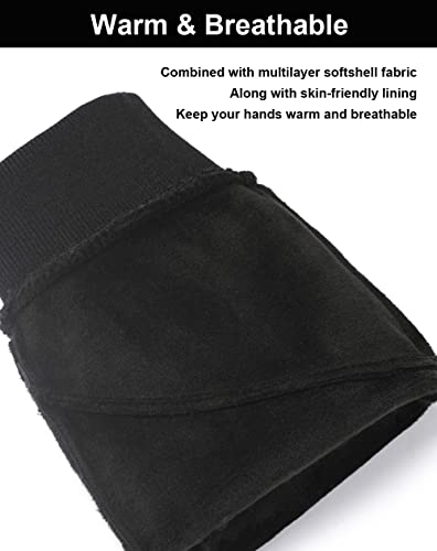 SUJAYU Winter Gloves Men & Women, Touch Screen Gloves Running Gloves Cycling Gloves Driving Gloves, Warm Gloves Waterproof Gloves - color: Black, size: Small