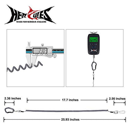 HERCULES M4 Fishing Lanyard, Fishing Pole Tether, Kayak Paddle Leash, Heavy Duty Retractable Coiled Lanyard for Fishing, Rods, Pliers, Boating, Paddles, Kayak - color: Paddle Leash (17.7" Plus)