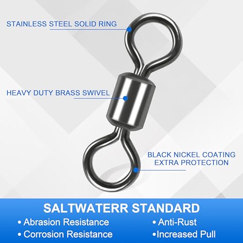 Rolling Barrel Fishing Swivel Black Nickle Fishing Hook Line Connector Fishing Tackle Accessories 30LB to 335LB 50-100pcs - size: 100pcs 10#