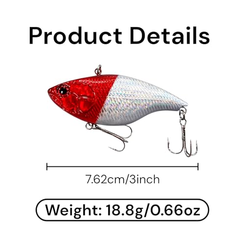 8-Piece Lipless Crankbait Vib Fishing Lure Set with Tackle Box - Rattle Bait VIB Lures for Freshwater and Saltwater Bass Fishing - Vibrating Hard Baits with Treble Hooks | Thrive Tackle