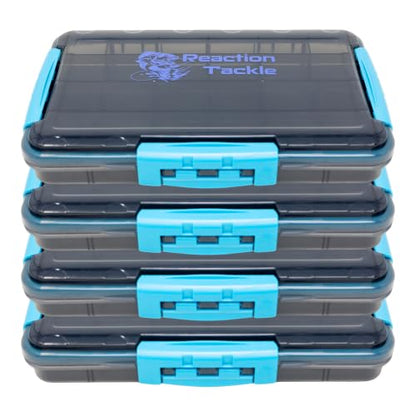 Reaction Tackle Premium Tackle Trays, Water Resistant Fishing Tackle Box Organizers with Triple Clip Closure, Removable Dividers and Clear View Design - 3600 (4-Pack) - size: 3600 (4-Pack)