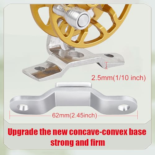 Winter Fishing Reel All Metal 1.76oz(50g) Lightweight 2.1inch(53mm) Upgrade Base Right Hand Mini Fly Wheel for Trout Pike Ice Fishing Tackle - color: Red