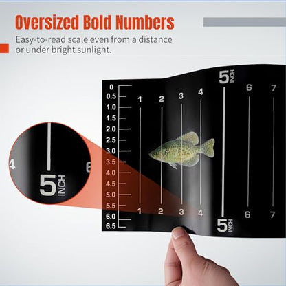 51 x 6.5 Inch Glow in The Dark Fish Ruler for Boat, Waterproof PVC Fish Measuring Sticker, Large Scale Fishing Measuring Tape for Big Fish, Self-Adhesive and Durable – 1PCS