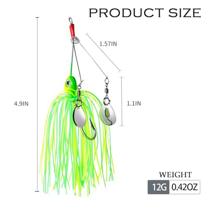 Tripquips Bass Spinner Baits, Spinnerbait Fishing Lures Hard Metal Swimbait for Bass Pike Trout Salmon 5Pcs - color: 5Pcs-0.42oz