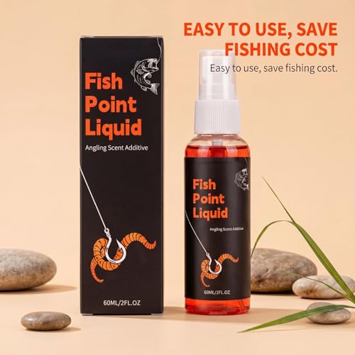 Fish Point Bait,Natural Strong Additive Mist | 60ml Red Worm Fish Bait Attractants - for Cod Carp Bass Walleye Tilapia Outdoor Saltwater Lake River Beach Pond