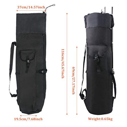 Fishing Pole Rod Holder Bags, Fishing Organizer Case Carrier Reel Pole Storage Bags Waterproof Fishing Gear Organizer Travel Carry Bags - color: Black
