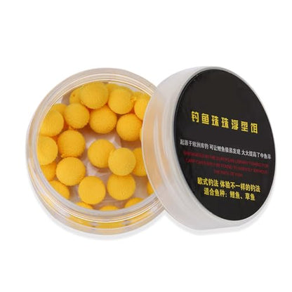 Carp Fishing Lure, 30Pcs/Box 10/12mm Smell Carp Fishing Bait Boilies Soft Bait Boilies Fishing Bait Artificial Floating Ball Beads Feeder - color: Yellow 10mm