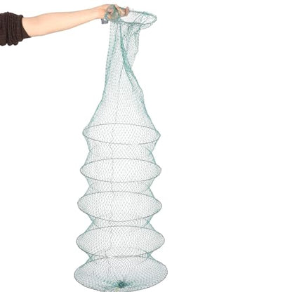Operitacx Collapsible Fishing Net Keep Crab Shrimp Catch Trap Sturdy Outdoor Foldable Small Fish Sock for Anglers and Crabbing Equipment