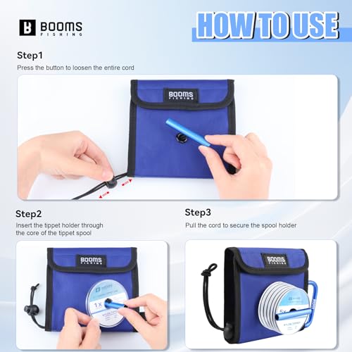 Booms Fishing Leader Holder Wallet: Fly Fishing Tippet Line Storage with 12 Clear Pocket and Tippet Holder - size: Large