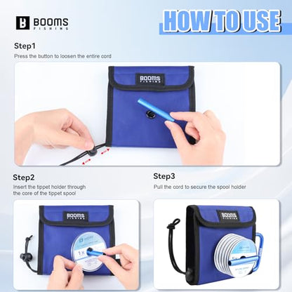 Booms Fishing Leader Holder Wallet: Fly Fishing Tippet Line Storage with 12 Clear Pocket and Tippet Holder - size: Large