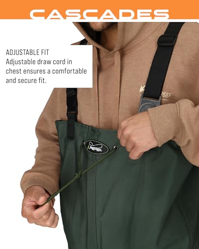 FROGG TOGGS Cascades 2-ply Poly/Rubber Waterproof Fishing Bootfoot Chest Wader for Fishing - color: Felt, size: 12