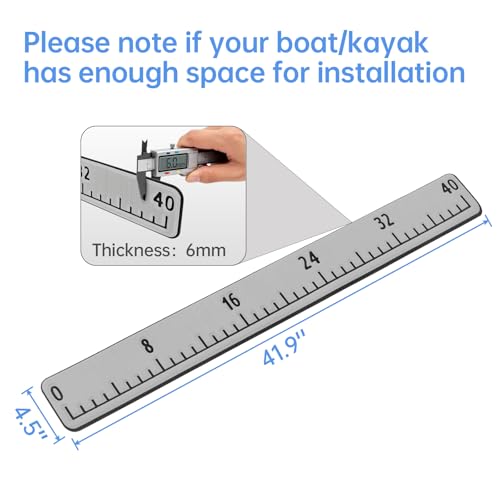 Fish Ruler with 3M Adhesive - 40in EVA Foam Fish Measuring Ruler for Fishing Boat Marine Accessories, Waterproof Non Slip Fish Measuring Tape, Fish Measurement Sticker Tool for Boat Kayak - color: Light Grey