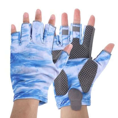 Fishing Gloves Upf50+ Sun Protection Half Finger Anti-Slip Lightweight Elastic Gloves for Outdoor Fishing and Cycling for Men and Women