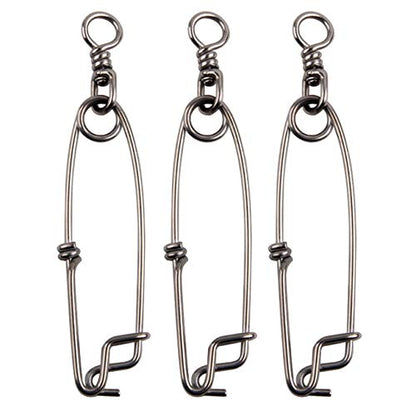 Longline Fishing Snaps Clips, 3pcs/8pcs Stainless Steel Floatline Tuna Clips with Rolling Swivel Long Line Branch Hangers Snaps Fishing Trotline Decoy Easy On/Off - size: 4inch(400LB)-8pcs