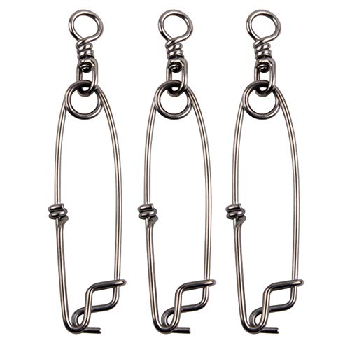 Longline Fishing Snaps Clips, 3pcs/8pcs Stainless Steel Floatline Tuna Clips with Rolling Swivel Long Line Branch Hangers Snaps Fishing Trotline Decoy Easy On/Off - size: 5inch(660LB)-8pcs