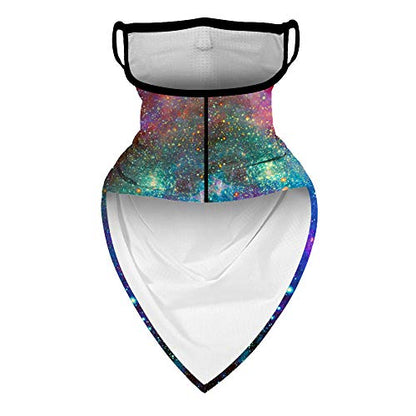 YAYOUREL Neck Gaiter Face Mask Bandanas for Men Women UV Face Scarf Cover Ear Loop Hole Facemask for Fishing Running Cycling - color: Red Green Blue