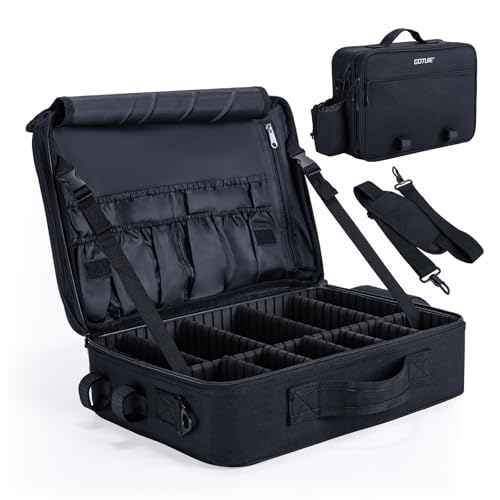 Goture Fishing Reel Case - Hard Shell Storage Bag with Adjustable Dividers | Modular dividers for custom fit 600D water-resistant fabric & EVA padding Integrated rod straps & quick-access pockets