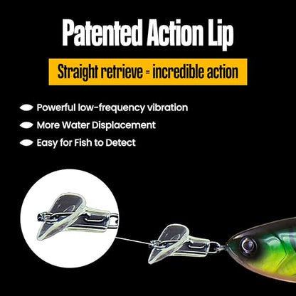 Headbanger Cranky Shad Slow-Sink Hard Lure (2-1/2", 3", 4" & 5") – Patented Erratic “Headbanging” Action Crankbait for Freshwater Bass, Walleye & Perch – 1/3 oz with Premium VMC Hooks - color: Ghost Shad, size: 4"