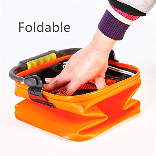 Toasis Live Fishing Bait Bucket 11L 2.9Gal EVA Fish Bucket - color: Orange